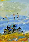 Marie Carroll, Watching the Regatta, acrylic on board
