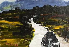 Marie Carroll, The Road Home, acrylic on card
