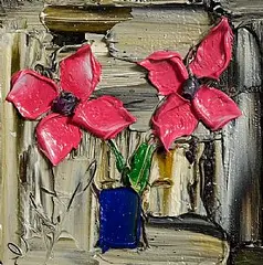 Colin Flack, Pink Petals, acrylic on panel