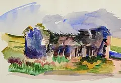 Abandoned Ruin by Yvonne Jammet, watercolour on paper, sold Sep 2026
