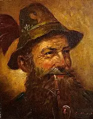 The Story Teller by 20th Century Continental School, oil on canvas, sold Sep 2026