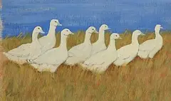 Barry McGloin, Heading for the River, pastel on card