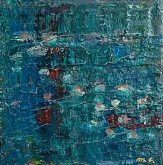 Mary Fallon, Lily Pond, acrylic on canvas