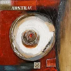 Abstract by 20th Century Continental School, mixed media on linen, sold Sep 2026