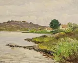 Charles Vincent Lamb, Cottages, Carraroe, Connemara, oil on board