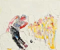 John B. Vallely, The Winning Bowl, oil on canvas