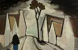 Markey Robinson, Shawlie Returning Home, gouache on board