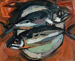 Colin Davidson, Fresh Mackerel, oil on board
