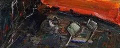 Peter Collis, Sunset and Trees, oil on canvas laid on board