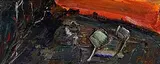 Peter Collis, Sunset and Trees, oil on canvas laid on board