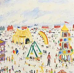 Bank Holiday by Simeon Stafford, oil on board, sold Sep 2026