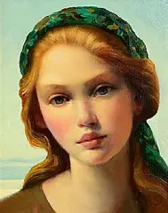 Ken Hamilton, Girl from the Emerald Isle, oil on board