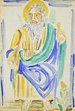 Fr. Jack P. Hanlon, Old Testament Figure, watercolour on paper