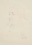 Peter Ustinov, Self Portrait, 1987, pen and ink on paper