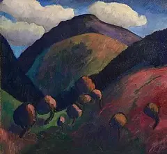 Peter Collis, Above Lough Dan, Wicklow, oil on canvas