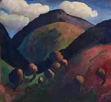 Peter Collis, Above Lough Dan, Wicklow, oil on canvas