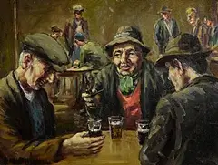 Charles McAuley, Hearing the Gossip, oil on canvas