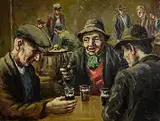 Charles McAuley, Hearing the Gossip, oil on canvas