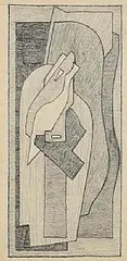 Mainie Jellett, Abstract Forms, pencil drawing