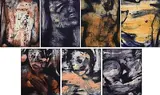 Hughie O'Donoghue, Postcards From Milan (7), 2003, carborundum (set of 7) - each numbered 15 from an edition of 35