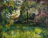 James Humbert Craig, The Artist's Garden, oil on board