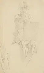 Mainie Jellett, The Art Class, pencil on paper