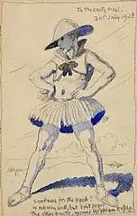 William Orpen, Daily Mail Drawing, 1928, watercolour and pencil on paper