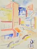 Fr. Jack P. Hanlon, Paris Posters, 1940, watercolour on paper