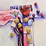 Richard J. Croft, Still Life with Red Teapot and Pears, 1998, oil on canvas