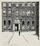 Flora Mitchell, Dame Street, Dublin, pen and ink on paper