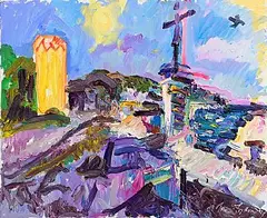 Brian MacMahon, Port de Nice, 2024, oil on canvas