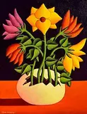 Alan Kenny, Emerging Flowers From Egg, acrylic on canvas
