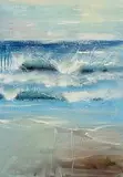 Paula McKinney, Rhythm of the Sea, oil on board