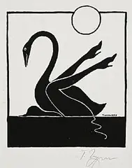 Tomi Ungerer, Leda and the Swan, original lithograph