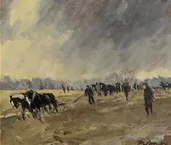 John Connery, The Ploughing Match, oil on canvas