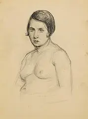 Roderic O'Conor, Female Study, charcoal on paper