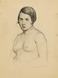 Roderic O'Conor, Female Study, charcoal on paper