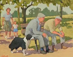 Norman J. Smyth, In the Park, oil on board