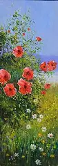 Norman J. McCaig, Poppies and Daisies, oil on canvas