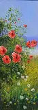 Norman J. McCaig, Poppies and Daisies, oil on canvas