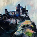 Paula McKinney, Dunluce Castle, Co. Antrim, oil on board