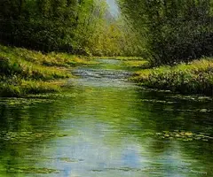 Gerard Marjoram, Reflections, oil on canvas board