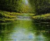 Gerard Marjoram, Reflections, oil on canvas board