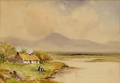 William Bingham McGuinness, Gathering the Seaweed, watercolour on paper