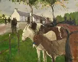 John Connery, Donkeys at Ballinasloe, 2004, oil on canvas