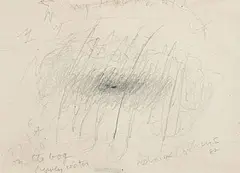 Patrick Collins, On the Bog, 1982, pencil on paper