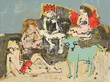 Julie Poulsen, From the Series The Princess Gets to Hold the Cat, 2024, acrylic on board
