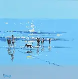 John Morris, Summer Beach, acrylic on board