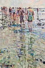 Arthur K. Maderson, Crossing the Cunnigar, Dungarvan, Co. Waterford, oil on board