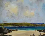 James Humbert Craig, On The Beach, Co. Donegal, oil on board